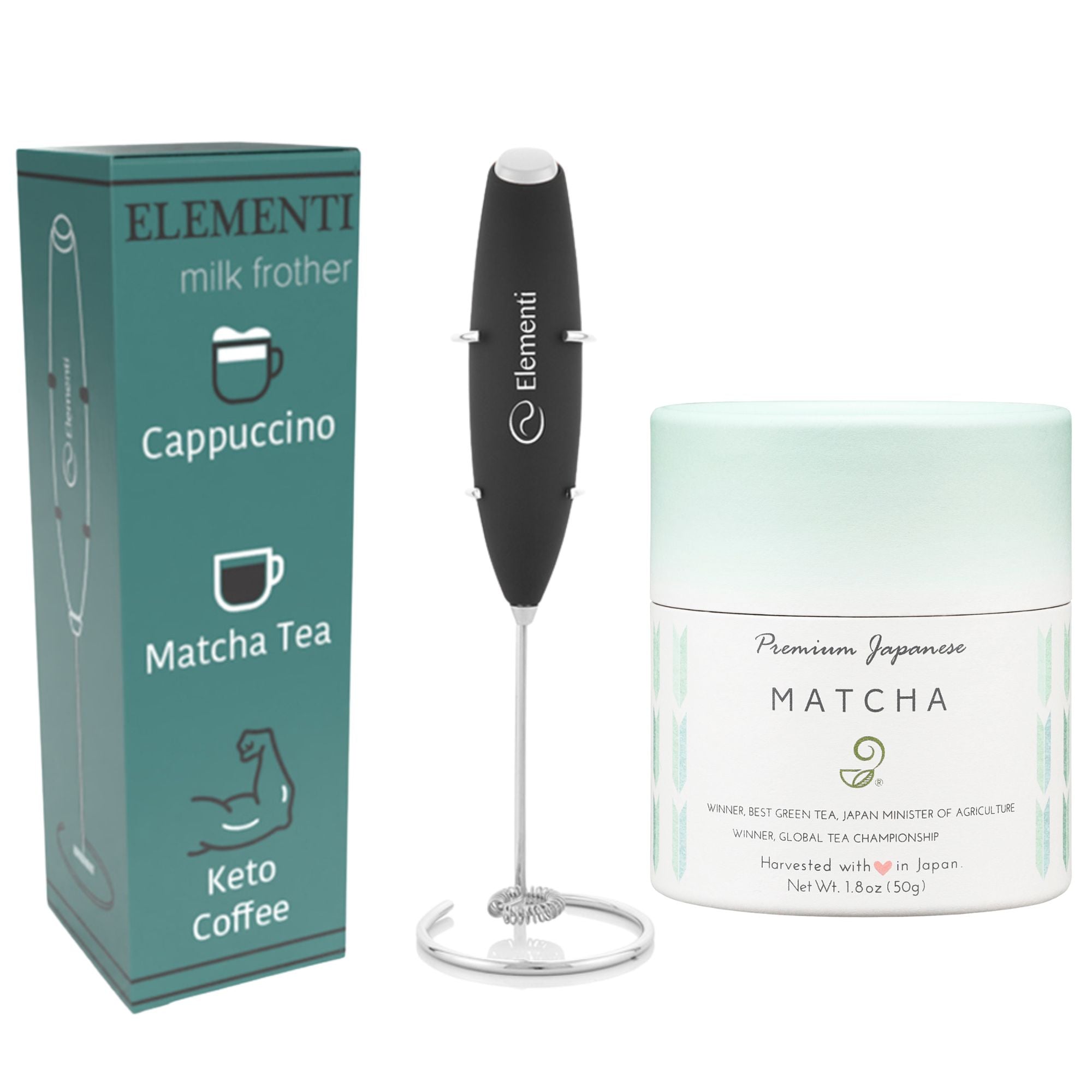 Elementi Matcha Whisk - Matcha Mixer - Handheld Matcha Blender